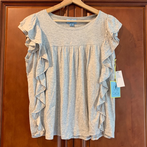 NWT Anthropologie Arianna Flutter sleeved Top - Picture 1 of 5